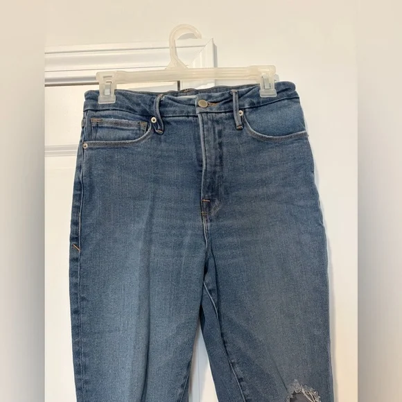 Good American Good Vintage High-Rise Straight Distressed Jeans - Picture 3 of 7